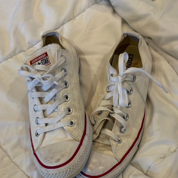 Converse Shoes - Converse All Star White Sneakers with Red Trim